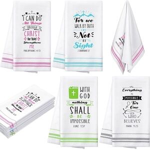4 Colorful Bible Verse Hand Towels